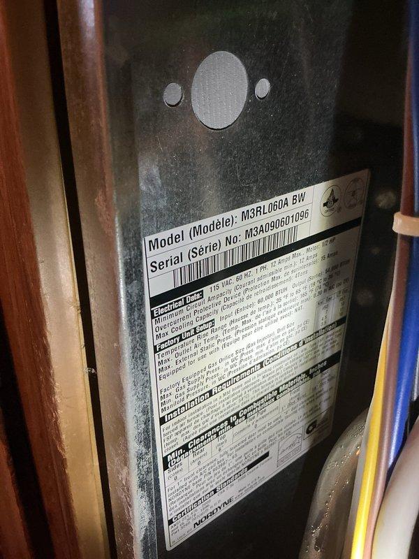 Responded to a no-heat emergency call for a 10-year-old Goodman furnace (Model M43RL060A BW, Serial M3A090601096). Diagnostic testing revealed a failed igniter preventing system start-up. Replaced defective igniter, restoring normal heating operation and verifying proper system function before completion.
