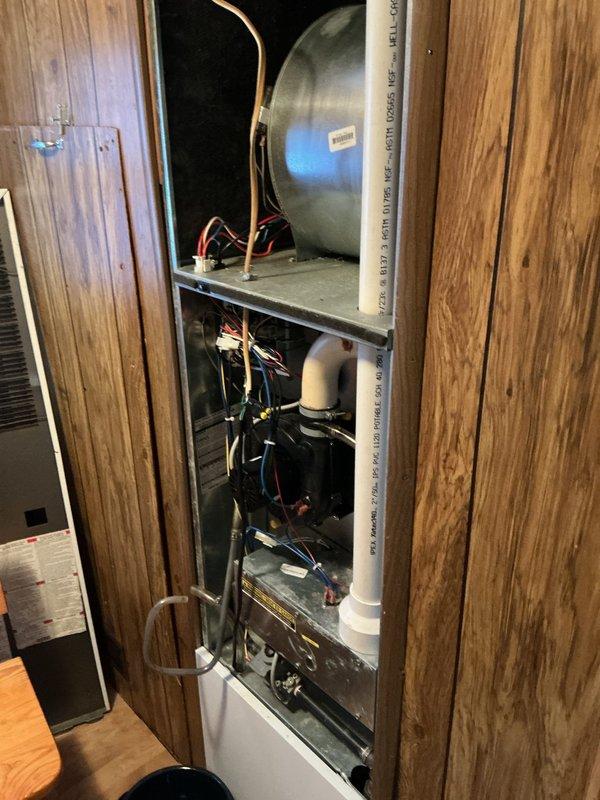 Responded to a no-heat emergency call for a 10-year-old Goodman furnace (Model M43RL060A BW, Serial M3A090601096). Diagnostic testing revealed a failed igniter preventing system start-up. Replaced defective igniter, restoring normal heating operation and verifying proper system function before completion.