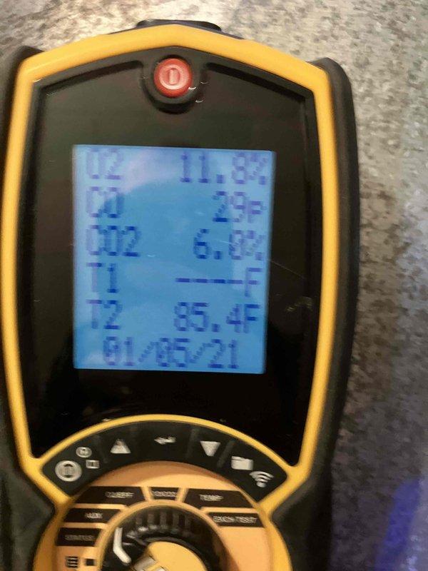 Performed annual tune-up on primary furnace, identifying combustion issues during diagnostic testing. Combustion analysis showed 11.3% CO2 levels and abnormal temperature readings. Determined gas valve was malfunctioning and replaced it to restore proper operation. Additional furnace inspection scheduled separately.
