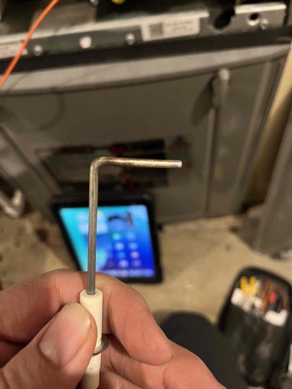 Performed annual inspection on 10-year-old furnace that experienced intermittent operation. Identified multiple system deficiencies including corroded heat exchanger, burners with significant oxidation, dead spots on flame sensor, ignitor corrosion, and misaligned inducer. Provided customer with equipment replacement options due to extent of deterioration and safety concerns.