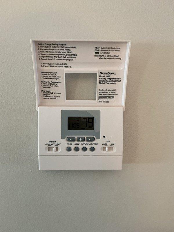 Responded to customer complaint of temperature discrepancy in main floor living area. Discovered thermostat was set to constant fan operation while displaying 78-79°F despite actual room temperature of 64°F. Inspected electrical control board connections and verified system functionality. Corrected issue by switching thermostat fan setting from constant to auto mode, which resolved the temperature inconsistency.