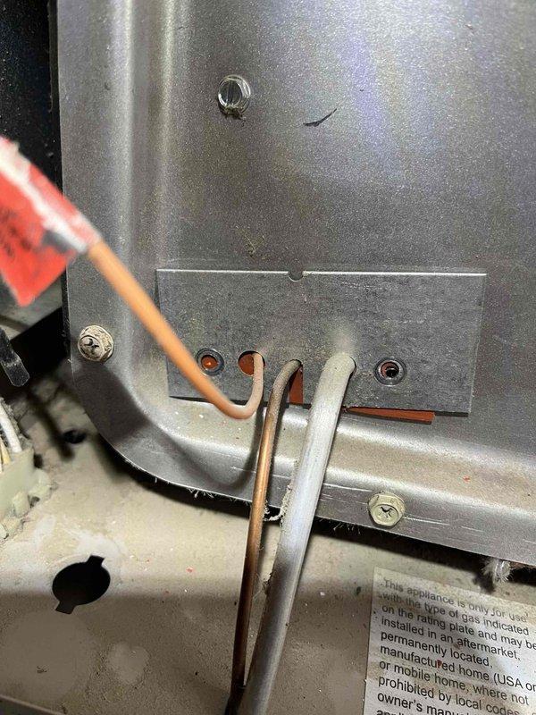 Replaced pilot assembly and sight glass gasket on HVAC unit per sold repair authorization. Performed operational testing after component replacement, confirming system has returned to normal function with proper ignition sequence.