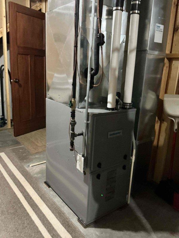 Responded to service call for intermittent heating issue on 7-year-old natural gas furnace. Upon arrival, unit was operational with green indicator light illuminated. Performed comprehensive inspection of furnace components and found system functioning normally at time of service. Explained proper operation and preventative maintenance options to customer to help prevent future intermittent operation.