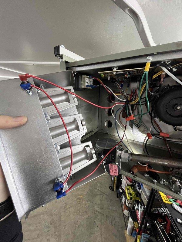 Performed annual prepaid maintenance on garage heater. Identified multiple issues including flame sensor with dead spots, igniter corrosion, and inducer draft blower drawing excessive amperage. Provided customer with estimates for necessary repairs.