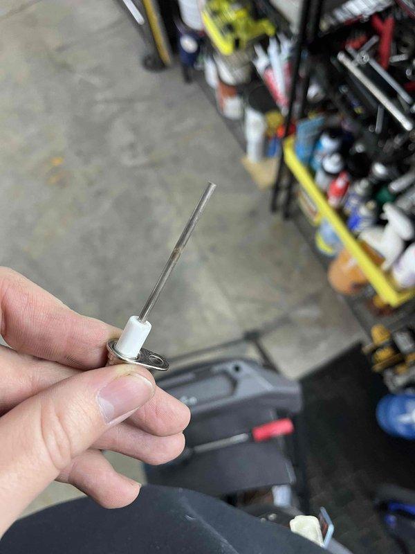 Performed annual prepaid maintenance on garage heater. Identified multiple issues including flame sensor with dead spots, igniter corrosion, and inducer draft blower drawing excessive amperage. Provided customer with estimates for necessary repairs.