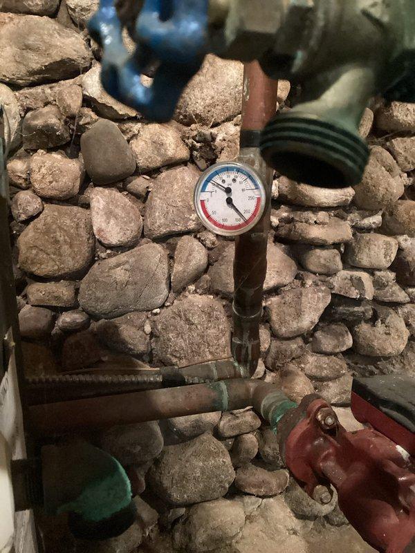 Responded to no heat call for 10+ year old system. Diagnosed faulty sensor as cause of heating failure after inspecting internal components and checking system pressure. New sensor has been ordered to restore proper heating functionality.