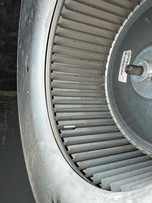 Performed annual prepaid maintenance on furnace. Replaced dirty filter and cleaned duct work. Conducted combustion analysis with readings of O2 7.2%, CO 10ppm, CO2 7.8%, and stack temperature 80.4°F. Inspected blower wheel assembly which showed normal dust accumulation.