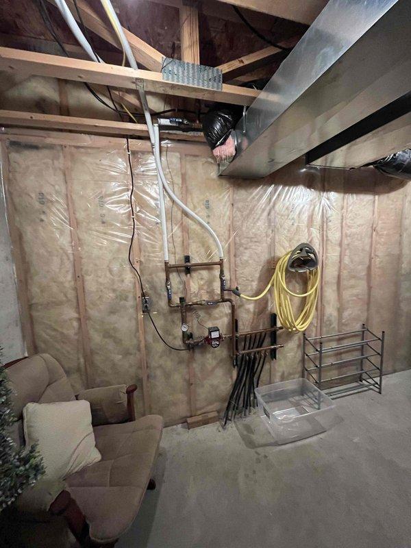 Diagnosed and repaired hydronic heating system issue where the furnace was not heating with wood stove but functioning with gas backup. Investigation revealed the zone valve end switch was failing to close properly to activate the air handler when called by the thermostat. Replaced faulty zone valve for the upstairs hot water coil from wood boiler, restoring proper system operation and heat distribution.