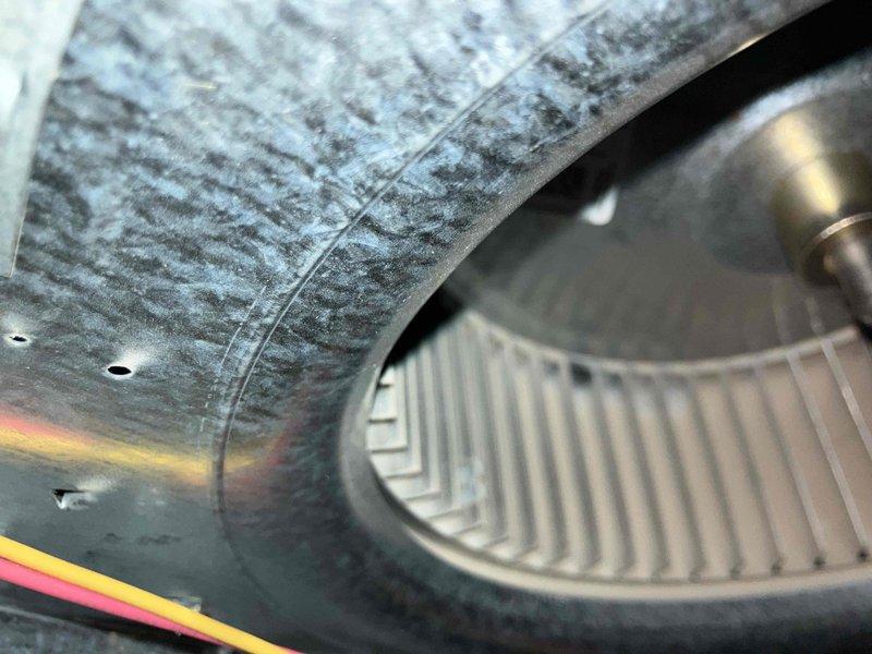 Performed annual tune-up service on garage furnace including inspection of blower assembly and fan wheel components. Conducted combustion analysis with diagnostic tool showing normal readings (O2: 9.0%, CO: 25ppm, CO2: 7.9%, T2: 94.4°F). Also inspected humidifier and dehumidifier systems as requested, with no issues identified.