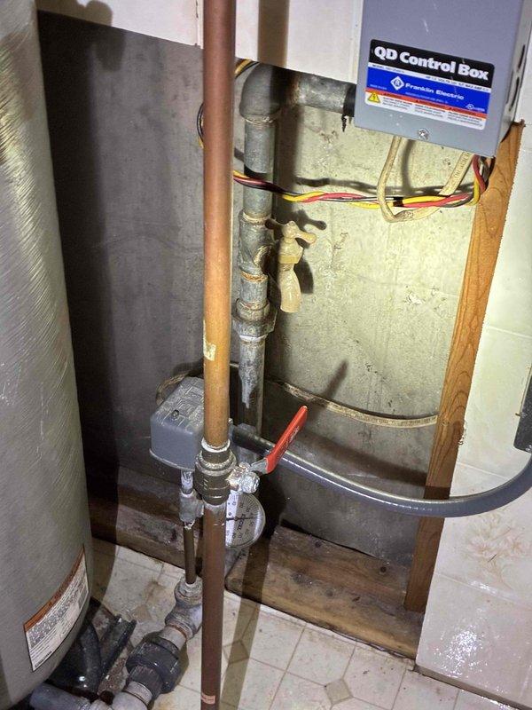 Successfully connected water supply lines to customer-supplied electric water heater, replacing leaking valves with new ones and ensuring proper connection of flexible stainless steel braided hoses. Verified all low point valves in basement were properly closed before restoring water service, and inspected kitchen faucet to confirm no leaks were present.