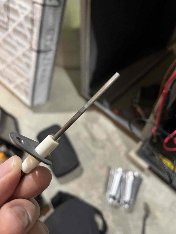 Performed annual maintenance on 5-year-old furnace. Identified and addressed high resistance points on flame sensor and cleaned buildup on igniter. Replaced customer's air filter and discussed preventative maintenance options to address findings.