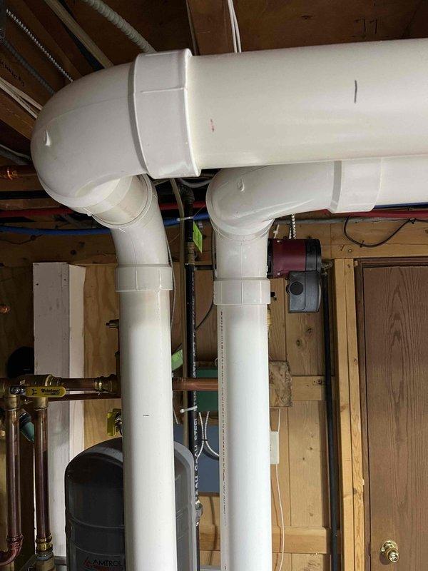 Performed annual boiler inspection under Partner Plan maintenance agreement. Identified multiple issues requiring attention: igniter corrosion, high inducer amperage, expansion tank bladder failure, and leaks on 3" exhaust 90-degree elbows. Replaced expansion tank during initial visit; remaining components scheduled for replacement on follow-up service call pending parts availability.