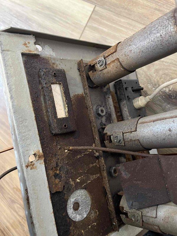 Performed annual inspection on original 1970s furnace, identifying multiple critical issues including short cycling, corroded burners and pilot assembly, broken gas valve vent line, aged motor, damaged filter, broken burner box gasket, and disconnected furnace exhaust duct. Recommended necessary repairs to restore safe operation; customer opted for comprehensive system evaluation by comfort advisor.