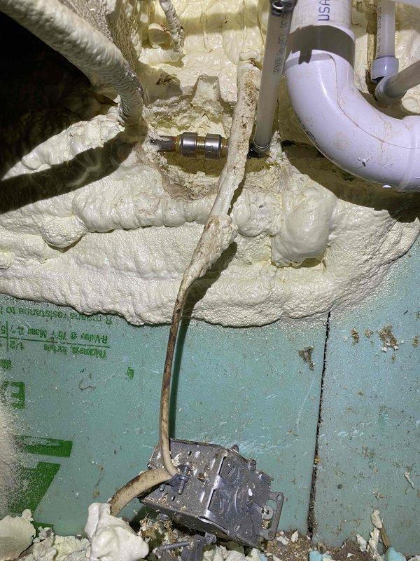 Responded to a recall service for toilet reconnection. Upon inspection, discovered water supply line was disconnected and concealed within spray foam insulation. Successfully located and reconnected the water line, restoring proper water flow to toilet. Verified functionality after completion.