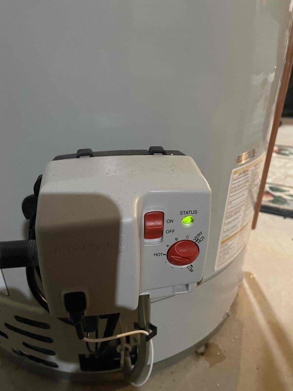 # Job Summary

Installed 50-gallon natural gas power vent water heater per approved estimate. Reused existing shutoff valve, connected to existing 2" vent piping, established gas supply connection, and completed all water line connections to bring unit into full operation.

# Work Performed

Removed and disposed of existing water heater from basement utility area. Positioned new Bradford White 50-gallon natural gas power vent water heater in designated location on concrete floor. Verified adequate clearances for safe operation and maintenance access.

Connected cold water supply line to tank inlet using existing shutoff valve as specified. Installed hot water outlet connections to existing distribution piping. Pressure tested all water connections to verify leak-free installation and proper seal integrity.

Established natural gas supply connection from existing gas line to water heater gas valve. Performed leak test on all gas connections using approved leak detection solution. Verifi