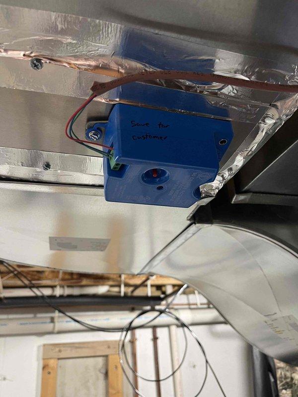 Responded to service call for noisy zone control dampers. Upon inspection, diagnosed two of three damper actuators as failing, causing operational noise from the motors. Replaced all three 90° damper actuators with Carrier model DAMPACT90DEG-R units to ensure system reliability, with the one functional original actuator retained as an emergency spare per customer request.
