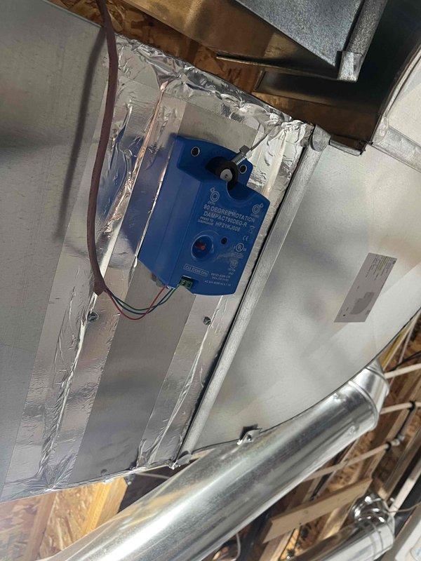Replaced all three zone damper actuators in the HVAC system to restore proper zoning functionality. After installation, diagnosed and corrected improper wiring between the zone controller and damper actuators to ensure all zones operated as designed. System tested and verified to be functioning correctly with all zones responding appropriately to thermostat calls.