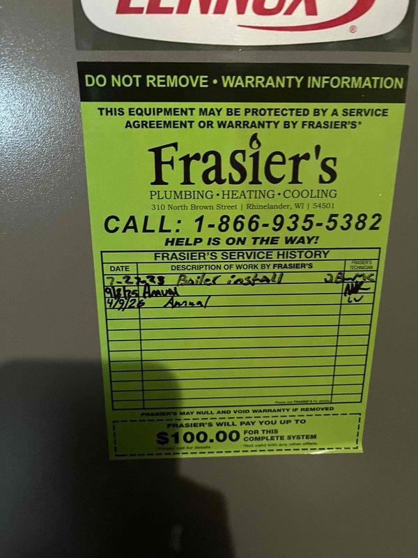 Completed partner plan annual maintenance inspection on boiler system. Performed comprehensive evaluation of all components including heat exchanger and system controls. Unit operating within normal parameters with no deficiencies identified or repairs required at this time.