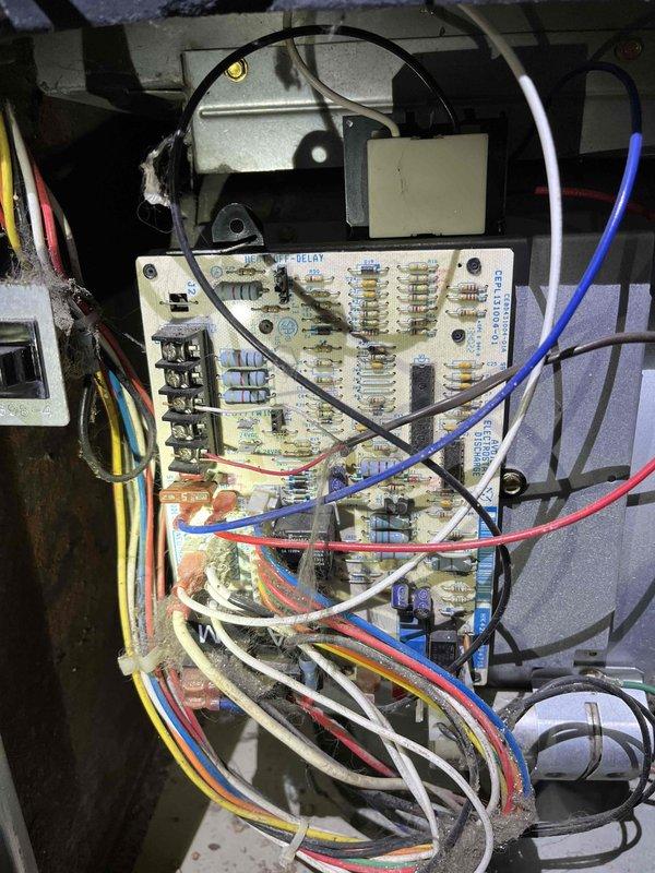 Responded to no heat call on 8-10 year old natural gas furnace. Diagnosed blown fuse on control board and failed temperature limit switch as root cause of system failure. Completed same day replacement of both faulty components, restoring full heating operation to the unit. Customer also requested estimates for air conditioning unit installation.