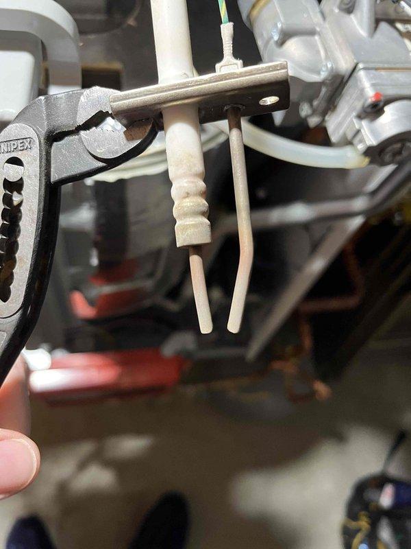 Completed Partner Plan annual heat inspection on boiler system. Igniter showed buildup and was thoroughly cleaned; component tested and confirmed in good working condition. Documented and mapped the configuration of 8 zone valves connected to 5 thermostats for system reference.