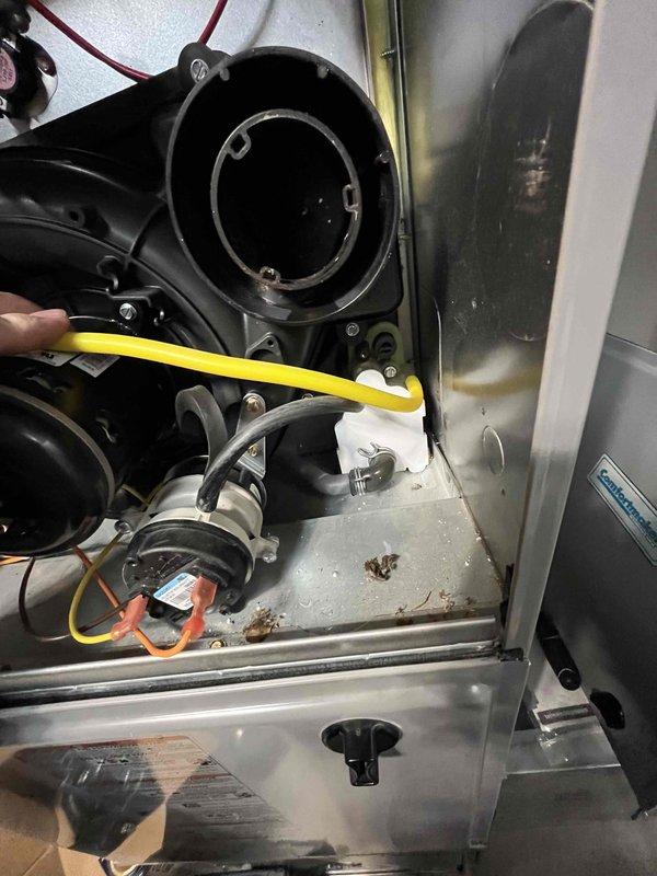 Replaced seized inducer motor on residential furnace unit. The inducer motor had failed during a previous visit, and the homeowner indicated this was a recurring issue with this component. Removed the old motor assembly, installed new inducer motor with proper mounting hardware and electrical connections, and verified all wiring was secure. Performed system operational test to confirm proper ignition sequence, adequate draft pressure, and normal heating cycle operation. All functions tested within manufacturer specifications.