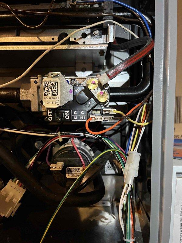 Completed annual tune-up on 5-year-old furnace system. Performed comprehensive inspection revealing igniter and burner corrosion requiring attention, along with inducer capacitor testing slightly below optimal range. Conducted temperature diagnostics and thorough examination of gas valve assembly and control systems in response to reported intermittent gas odor concerns. Documented findings with thermal imaging and internal component photography, provided estimates for corrective repairs to address corrosion issues and capacitor replacement to ensure safe and efficient operation.