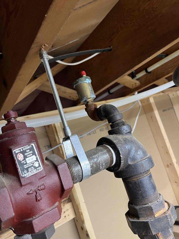 Completed annual inspection on boiler system and identified failed expansion tank and leaking pressure relief valve. Replaced both components along with dry vent cleaning to restore proper system operation and safety.