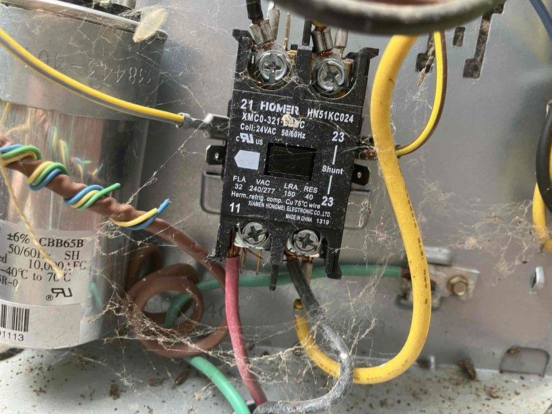 Responded to no cooling call on Heil air conditioning unit. Upon inspection, diagnosed failed contactor preventing compressor and condenser fan operation. Replaced defective contactor with new unit, restored power, and verified system returned to normal cooling operation.