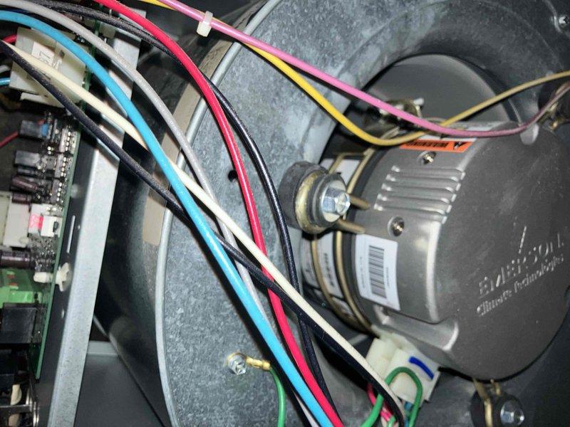 Responded to no cooling call on 10+ year old system. Upon arrival, found thermostat calling for cooling but air handler completely non-operational. Inspected unit and discovered heavily soiled air filters restricting airflow and blower motor assembly. Documented condition of filtration media showing significant dust and debris accumulation, and photographed internal components including motor, wiring harness, and control board for diagnostic purposes.