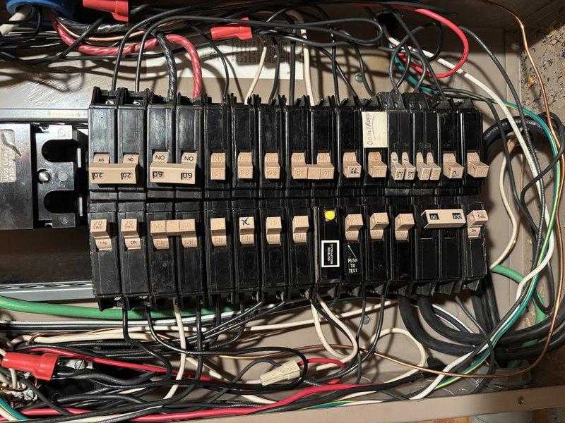 Completed annual electrical partner plan inspection and maintenance. Performed comprehensive evaluation of main electrical panel, documented circuit breaker configuration and wiring conditions with detailed photographs. Updated previous service options and panel documentation to reflect current system status. All circuit breakers, connections, and wire terminations inspected and found to be properly secured with no immediate safety concerns identified.