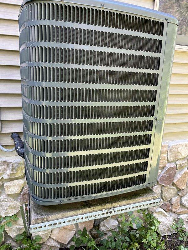 Completed annual partner plan inspection on residential air conditioning system. During inspection, discovered rodent nest material accumulated within the condenser unit, compromising airflow and system efficiency. Removed all nesting debris and performed thorough condenser coil cleaning to restore proper operation. Unit tested and operating within normal parameters upon completion.