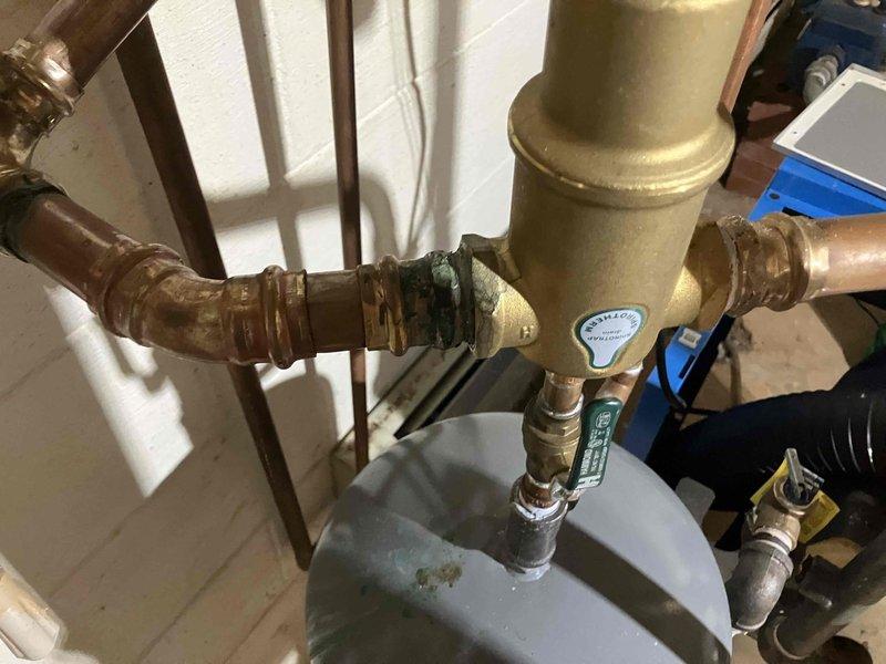Completed annual preventative maintenance inspection on boiler system. Performed comprehensive system evaluation including inspection of expansion tank, copper piping connections, pressure relief components, and all associated fittings. All components found to be operating within normal parameters with no issues identified requiring immediate attention or repair at this time.