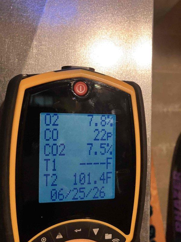 Completed annual heat inspection on 14-year-old furnace as part of prepaid maintenance plan. Found dirty burners, inducer motor, and air filter requiring cleaning. Performed combustion analysis showing elevated O2 levels at 7.8% and CO2 at 7.5%, indicating potential inefficiency. Inspected blower wheel assembly and verified operational status. Recommended control board replacement due to unit age and provided estimate for future service.