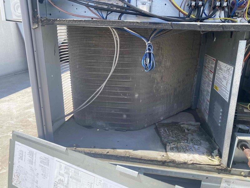 Responded to no cooling complaint on RTU3 with thermostat off and unit not running. Diagnosed tripped transformer as root cause of system failure. Replaced defective transformer and restored unit to normal operation, confirming proper cooling function upon completion.