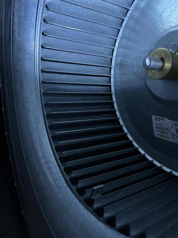 Completed partner plan inspection on F4 AC unit. Found and replaced dirty air filter with customer-supplied filter. Inspected blower wheel assembly and evaporator coil, which showed normal dust accumulation consistent with regular operation.