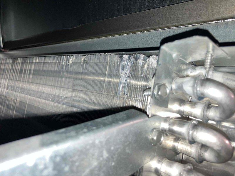 Performed comprehensive leak check on HVAC system per sold estimate. Unable to locate refrigerant leak during inspection; installed UV dye pack into system to aid in future leak detection. Observed heavily frosted evaporator coil during service, indicating potential airflow restriction or refrigerant-related issues that may require follow-up diagnosis after dye circulation.