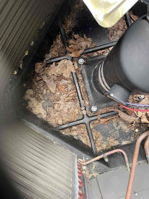 Completed annual maintenance inspection on 9-year-old residential forced air furnace and air conditioning system. Furnace inspection revealed corrosion on igniter, burners, and flame sensor, along with aging capacitor; significant accumulation of leaves and organic debris found in base pan requiring cleaning. AC system inspection identified buildup on condenser coils, aging capacitor and contactor; provided estimates for replacement of worn components to ensure reliable operation.
