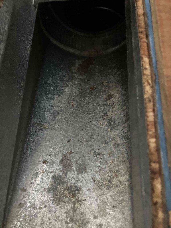 Sold and initiated comprehensive duct cleaning service for residential HVAC system. Upon inspection, discovered heavy accumulation of dust, dirt, and debris throughout the ductwork and air handling chamber, with significant buildup on interior surfaces indicating extended period without maintenance. Documented pre-cleaning conditions showing substantial contamination in metal ductwork, including rust spots and corrosion on duct surfaces. Collected deposit to secure service, with work scheduled for 3-4 hours completion time to thoroughly clean entire duct system and restore proper airflow and air quality.