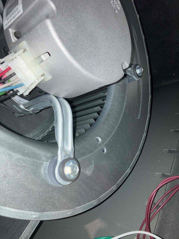 Completed annual preventive maintenance on air conditioning system. Inspected blower motor assembly and squirrel cage fan, which were found to be in good operating condition with normal dust accumulation. Replaced dirty air filters with new pleated filters to ensure proper airflow and system efficiency.