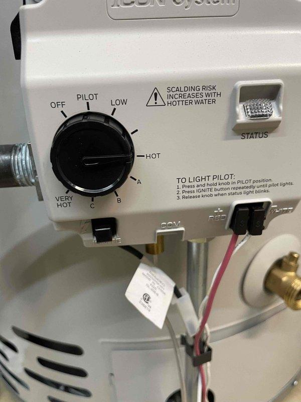 Responded to no hot water complaint where pilot light would not ignite. Diagnosed error code indicating failed thermostat well sensor on gas control valve of ICON System water heater. Determined gas control valve replacement would not be cost-effective given unit condition. Installed new tanked water heater to restore hot water service. Tested operation and verified proper heating function upon completion.