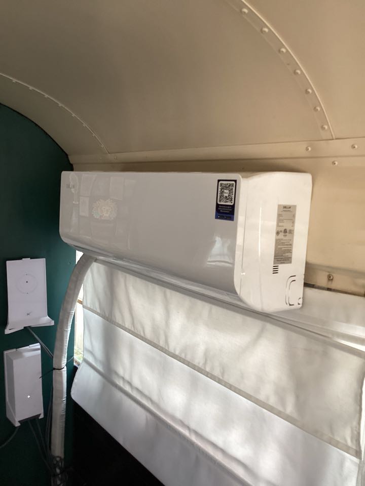 Installed a mini split on converted bus