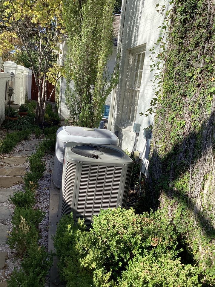 Performed fall maintenance on 5 units and replaced thermostat 