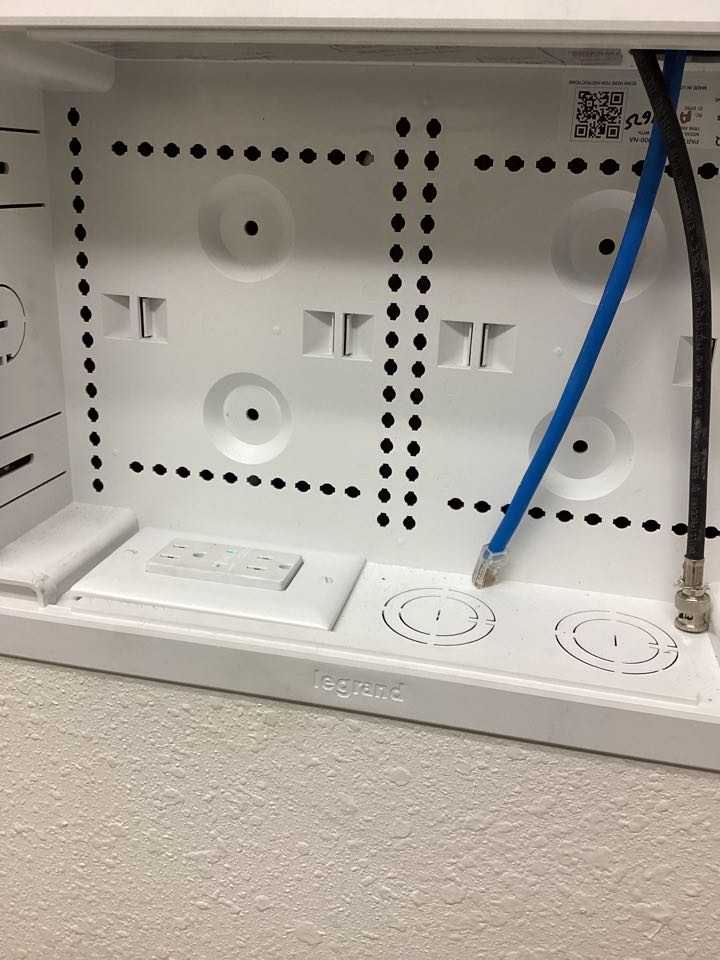 Installed 2 plug outlets for projectors