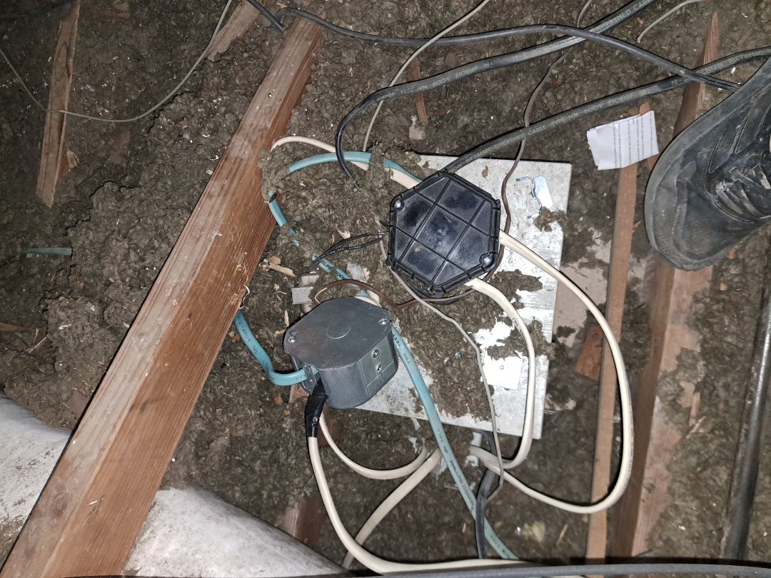 Cleaning Dryer vent and adding flying joint boxes to spliced wires that weren't protected 