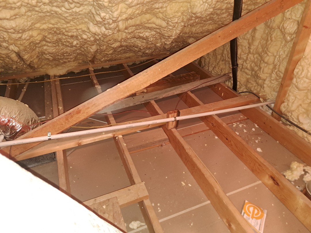 Rerouting primary condensation drain line 