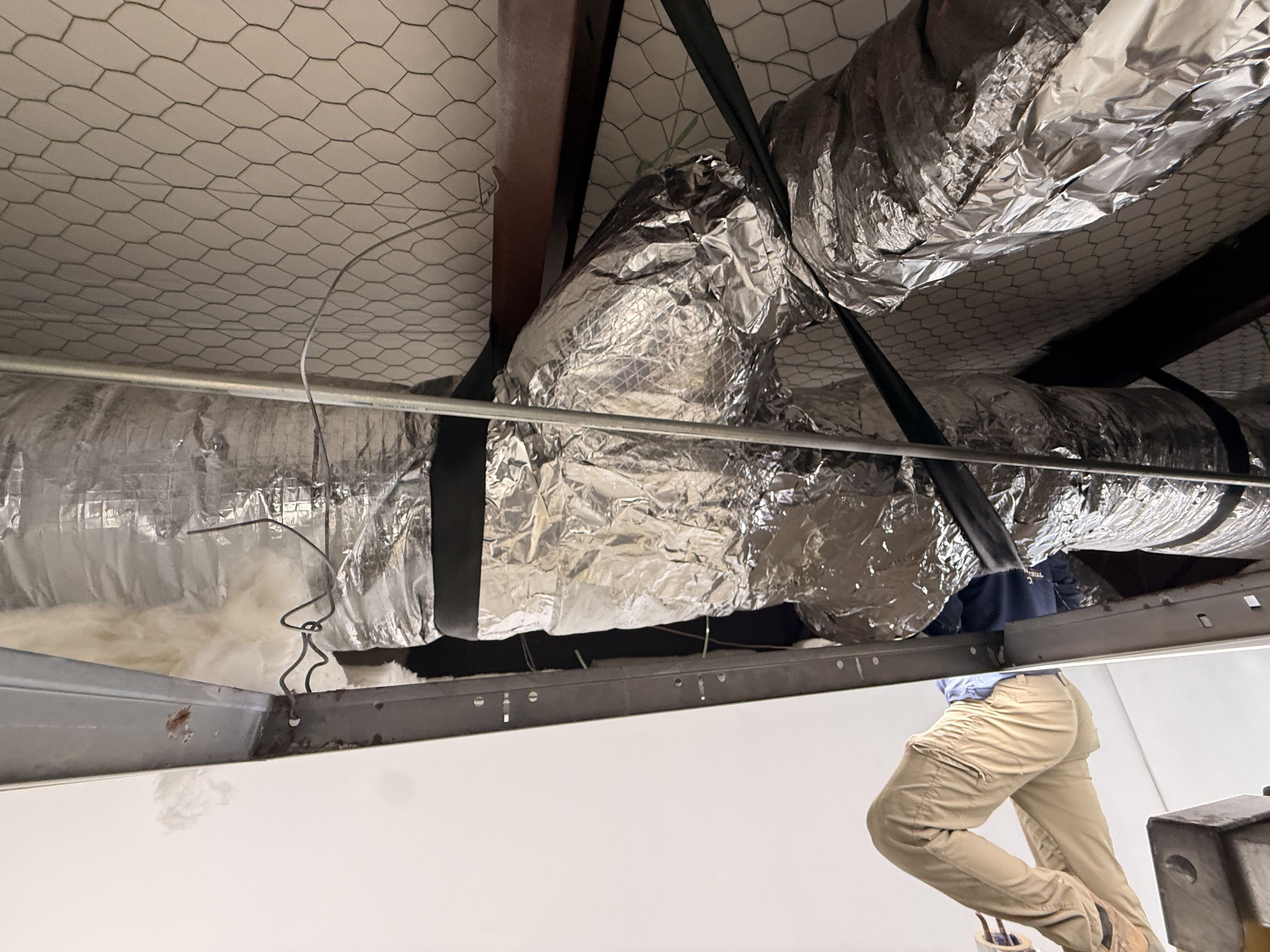 Repaired and hung duct 