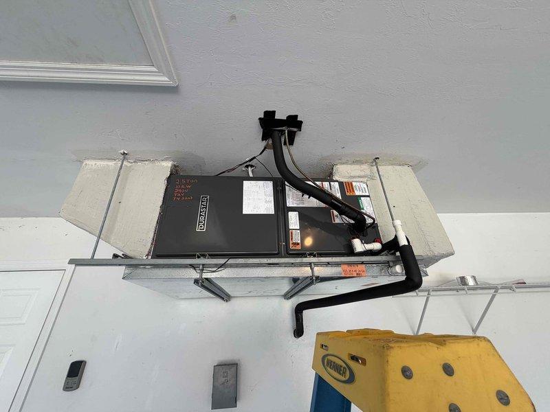 Cape Coral, FL - Completed third quarterly maintenance visit of 2 Year Catalyst Membership plan for split HVAC system. Performed comprehensive inspection and preventive maintenance on indoor ceiling-mounted air handler unit and outdoor condensing unit, verifying proper operation of all components, checking refrigerant lines, and documenting equipment condition with photographs for service records.