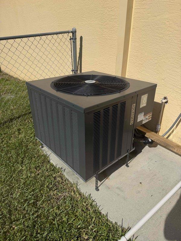 Cape Coral, FL - Completed third quarterly maintenance visit of 2 Year Catalyst Membership plan for split HVAC system. Performed comprehensive inspection and preventive maintenance on indoor ceiling-mounted air handler unit and outdoor condensing unit, verifying proper operation of all components, checking refrigerant lines, and documenting equipment condition with photographs for service records.