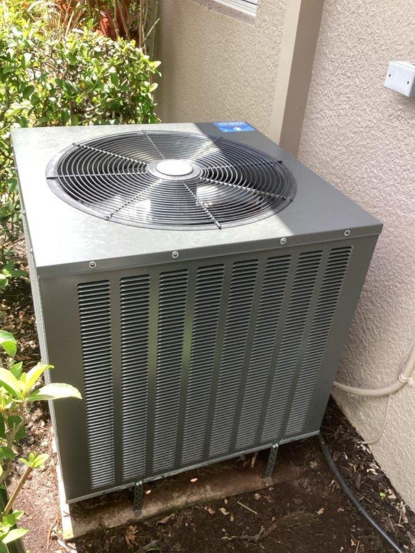 Responded to service call for noisy outdoor condensing unit. Upon arrival, verified unit placement and levelness using torpedo level, confirming unit was properly positioned on concrete pad. Inspected unit exterior, fan assembly, and mounting surface, finding equipment in good operating condition with no visible damage or deterioration that would contribute to noise complaints.