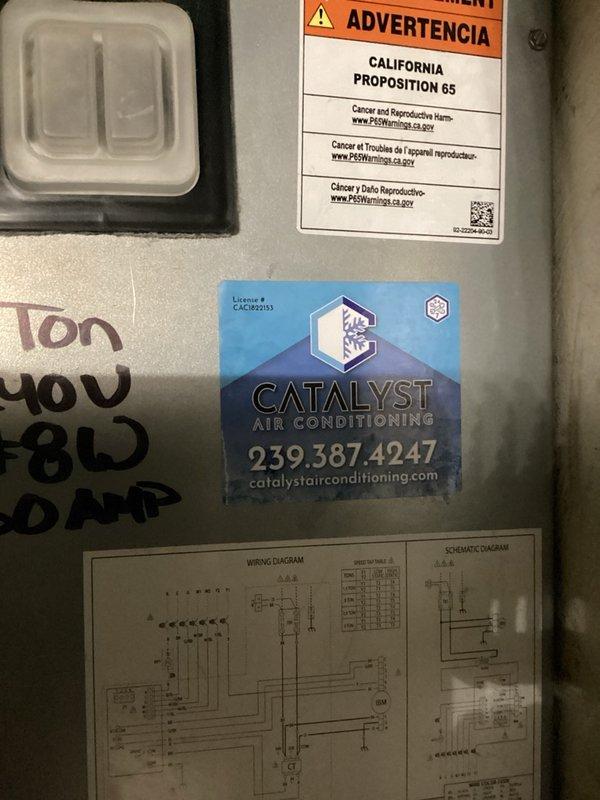 Naples, FL - Responded to no cooling call on residential HVAC system. Upon arrival, inspected outdoor condenser units and confirmed system operational status. Unit had stopped cooling the previous night. Documented equipment condition with photos showing dual condenser units positioned on concrete pads with proper clearances maintained. Verified electrical connections and reviewed system wiring diagram on interior panel. System has scheduled maintenance appointment in November for routine service.